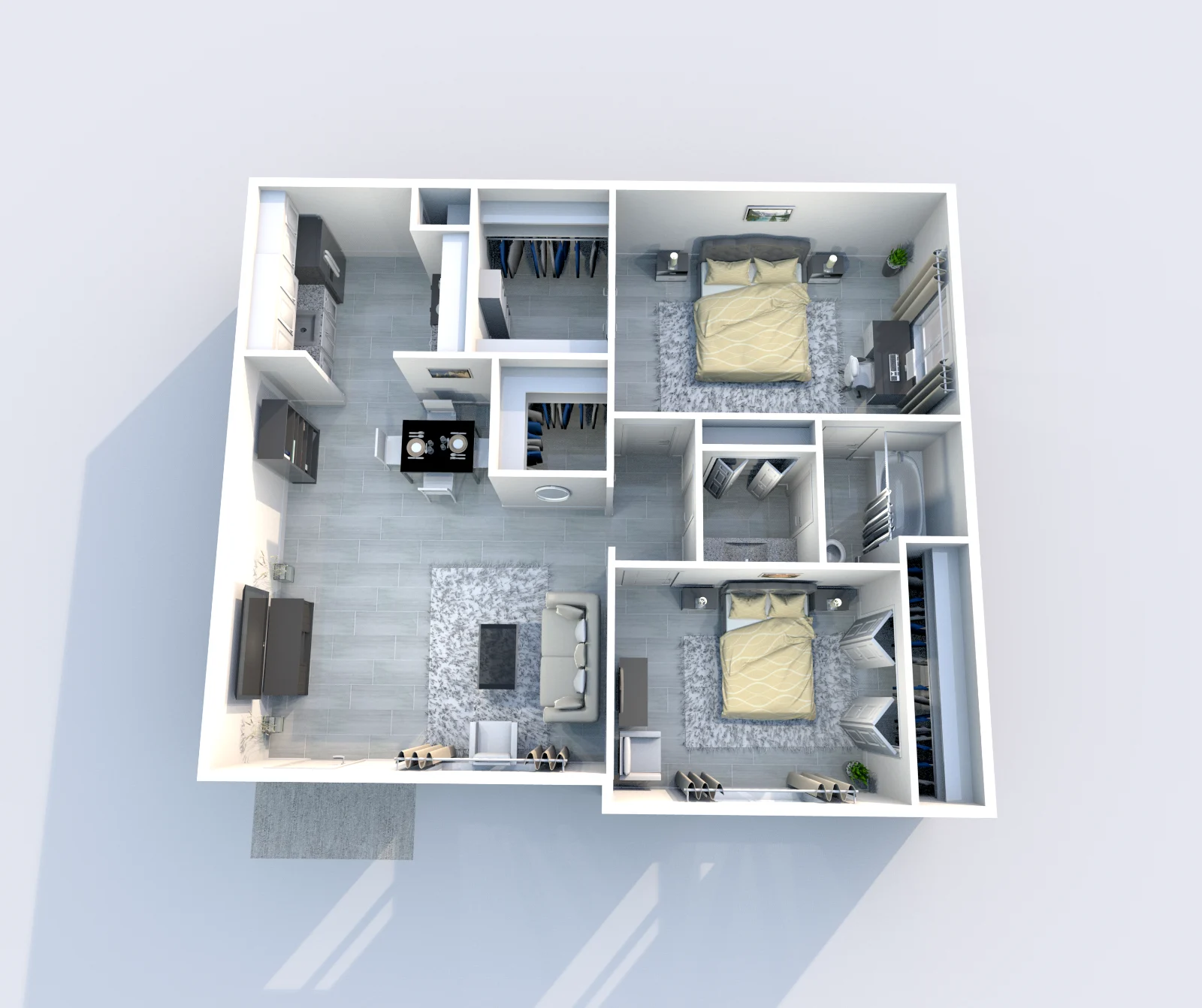 Providence at Baytown — floor plan, Plan B1 · 2 bed · 1 bath · 885 sq ft